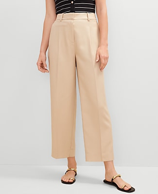 The Petite Relaxed Ankle Pant in Linen Blend