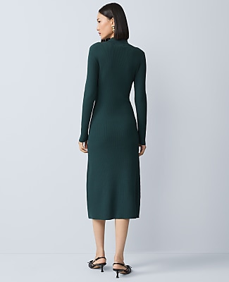 Ribbed Button Sweater Dress