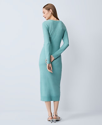 Wrap Effect Sweater Sheath Dress