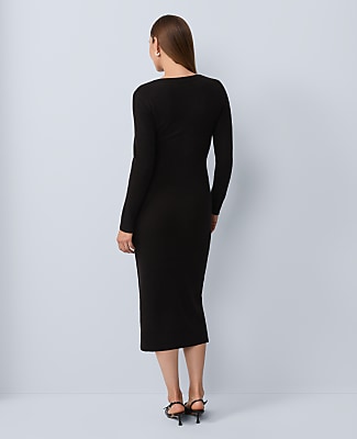 Wrap Effect Sweater Sheath Dress