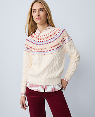 Weekend Fair Isle Cable Sweater