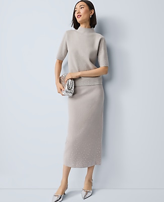 Embellished Sweater Skirt