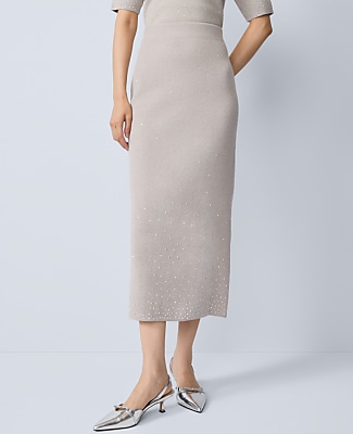 Embellished Sweater Skirt
