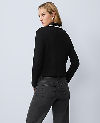 Weekend Crochet Trim Knit Jacket