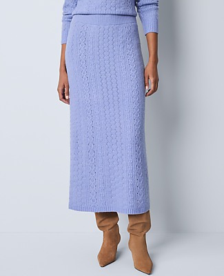 Weekend Pointelle Sweater Skirt