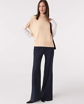 Colorblock Mock Neck Sweater