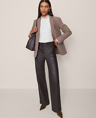 Studio Collection The Petite Straight Pant in Leather