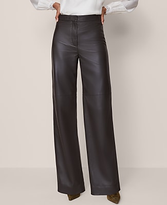 Studio Collection The Petite Straight Pant in Leather