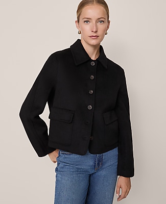 Petite Collared Double Face Jacket