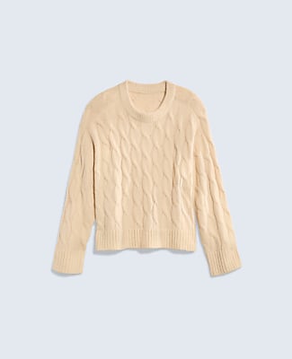 Petite Cable Crew Neck Sweater