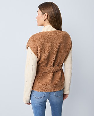 Weekend Collection Belted Sherpa Vest