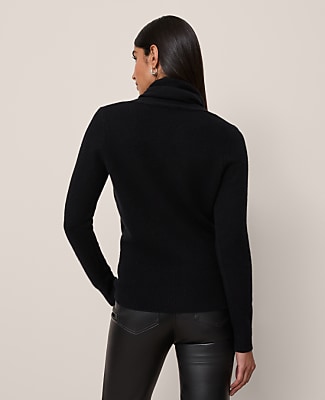 Petite Cashmere Shawl Collar Sweater - Black