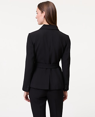 The Belted Blazer in Fluid Crepe