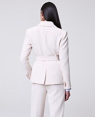 The Belted Blazer in Fluid Crepe