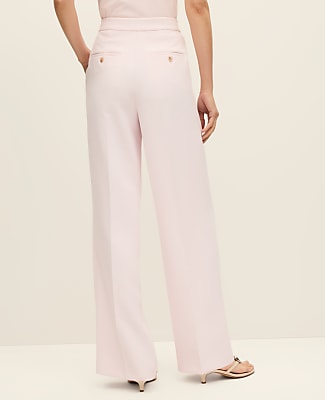The Side Zip Wide-Leg Pant in Textured Crepe