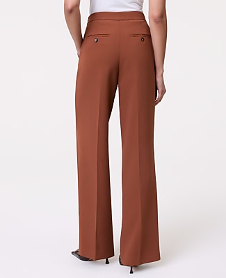 The Side Zip Wide-Leg Pant in Textured Crepe