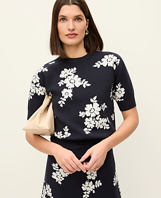 Floral Jacquard Sweater Tee