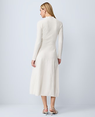 Ribbed Mock Neck Sweater Dress