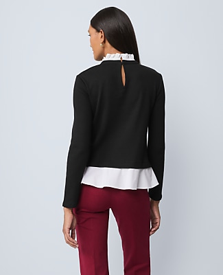 Weekend Ruffle Mix Media Top