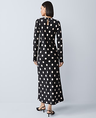 Petite Dotted Satin Sheath Dress