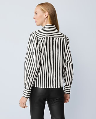 Petite Striped Embellished Shirt