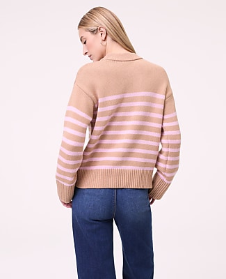 Petite Weekend Striped Crew Neck Sweater