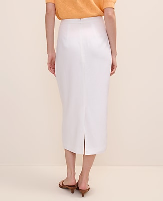 The Clean Midi Skirt in Linen Blend