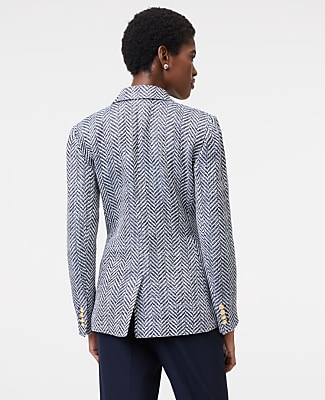 The Petite Greenwich Blazer in Herringbone Tweed
