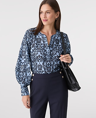 Petite Embroidered Floral Blouse