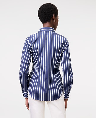 Striped Tie Waist Button Down Shirt