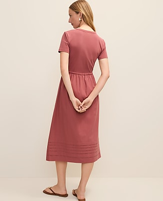 Weekend Mixed Media Crew Neck Midi Dress