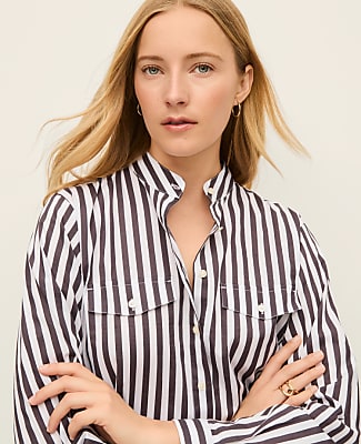 Striped Oversized Pocket Shirt