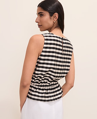 Gingham Peplum Top
