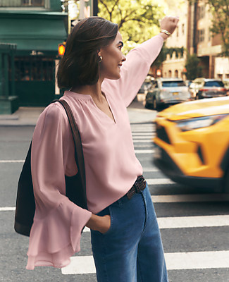 Petite Weekend Ruffle Blouse