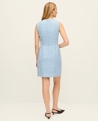 Petite Tweed Sleeveless Shift Dress