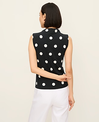 Dotted Mock Neck Tank