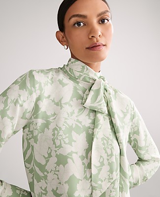 Petite Floral Bow Blouse