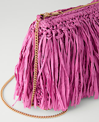 Raffia Fringe Clutch