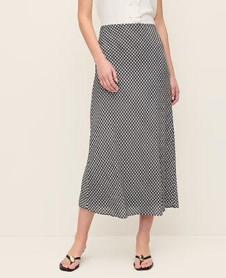 Petite Gingham Bias Midi Slip Skirt