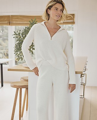 Haven Well Within Organic Cotton Cashmere Waffle Wide Leg Pants