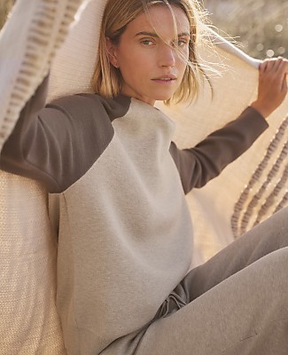 Haven Well Within Viscose Blend Colorblock Crewneck