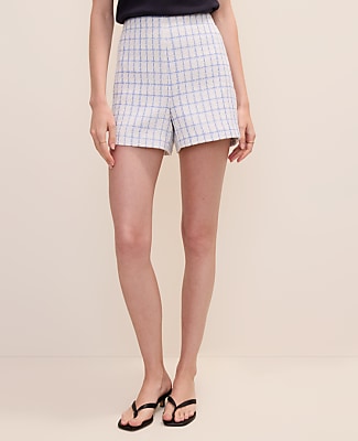 Petite Side Zip Short in Tweed