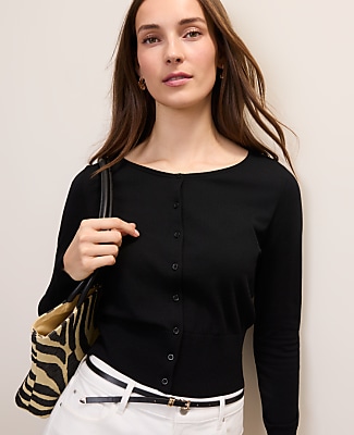 Ann Taylor Petite Crew Neck Cardigan