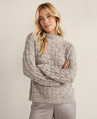 Haven Well Within Lurex Blend Pointelle Crewneck Sweater