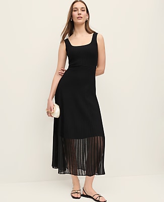Petite Ribbed Flare Sweater Dress