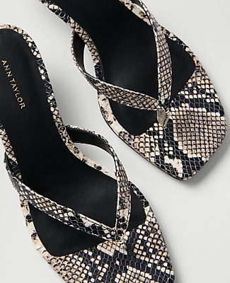 Snake Print Kitten Heel Sandal