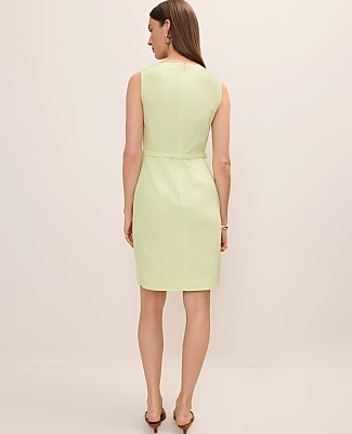 The Petite Belted Shift Dress in Linen Blend