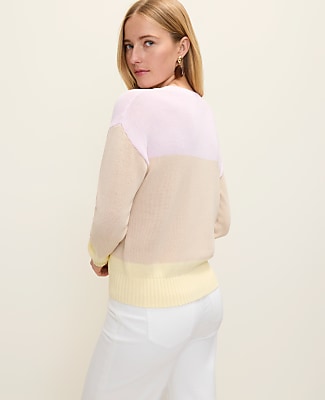 Colorblock Crew Neck Sweater