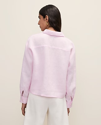 The Linen Button Down Shirt - Angelic Pink