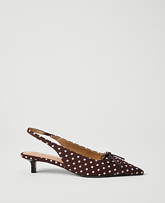 Polka Dot Kitten Heel Pump